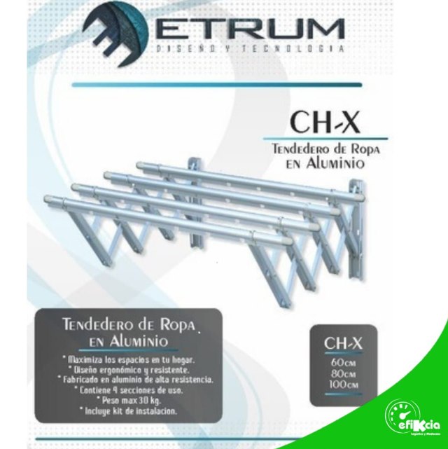 Tendedero de aluminio crudo 60x100